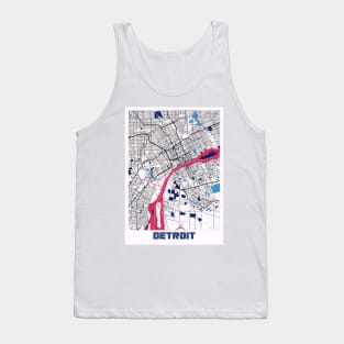 Detroit - Michigan MilkTea City Map Tank Top